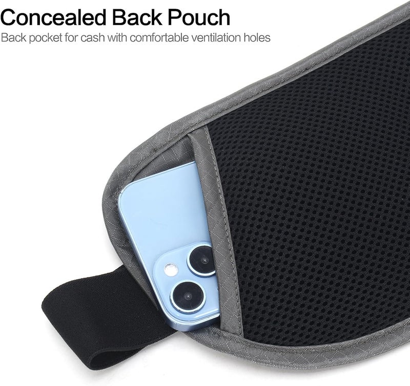 Arouselove Slim RFID Blocking Money Belt for Travel - Anti-Theft Hidden Passport Holder Waist Wallet with Secure Pouch for Cash, Credit Cards & Phone Safe (Grey) - Image 5